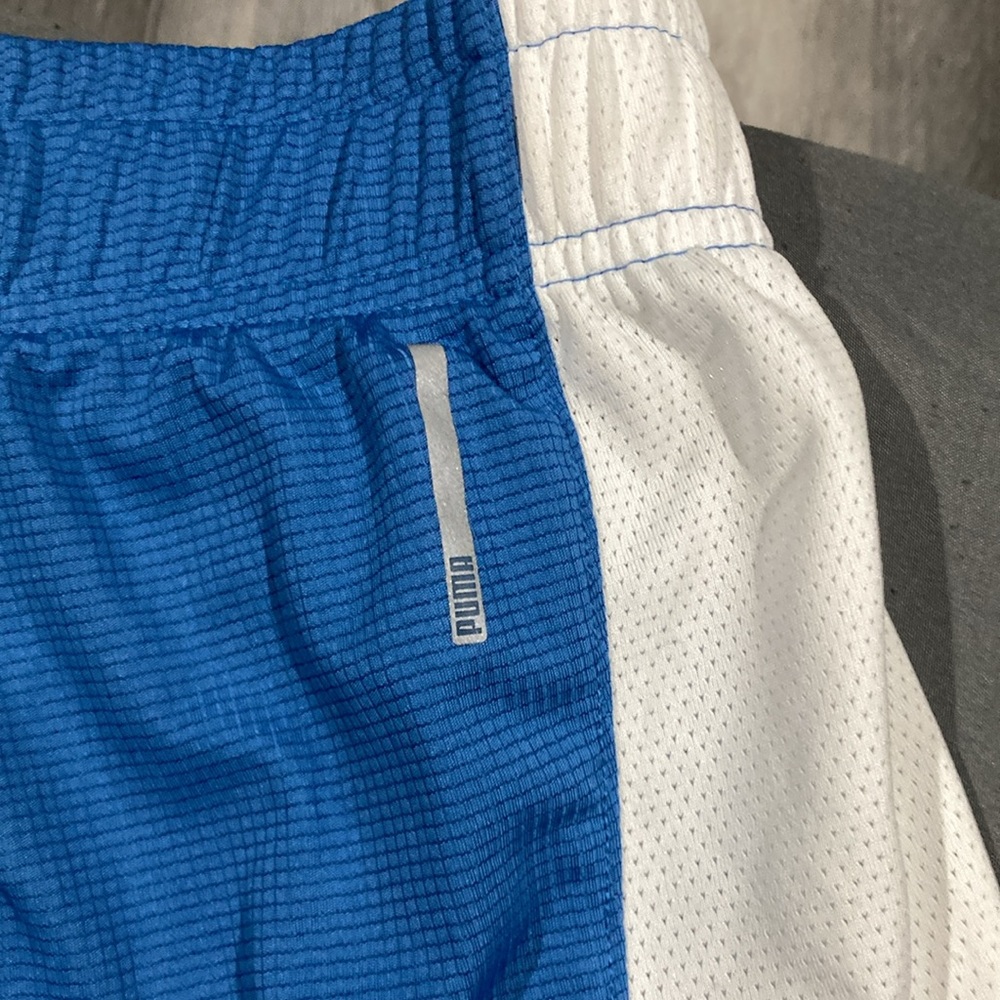 Puma Blue and White Athletic Shorts with Breathable Fabric great condition - Picture 5 of 5